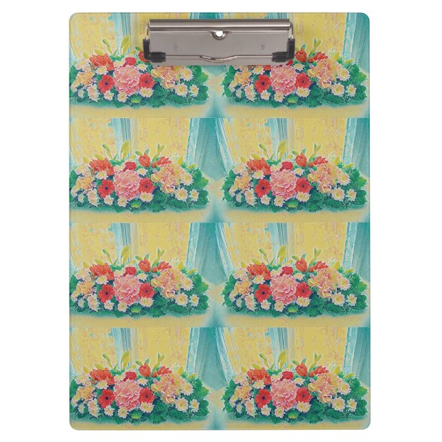 Farbige Blume Klemmbrett (Vorderseite)