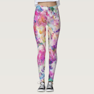 Farbige Blume Leggings