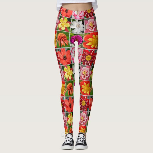 Farbige Blume Leggings (Vorderseite)