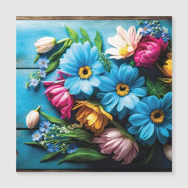 Farbige Blume Magnetkarte (Vorderseite)