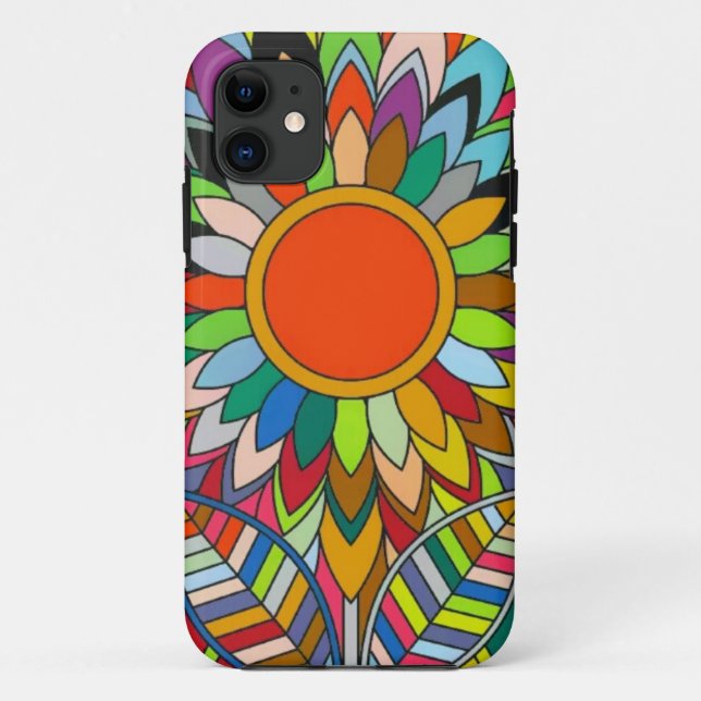 farbige Blume mandala yaei Design Case-Mate iPhone Hülle (Rückseite)