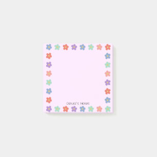 Farbige Blume mit Blumengefälle Personalisierter N Post-it Klebezettel