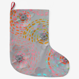 Farbige Blume mit gepunkteten grafischen Linien Großer Weihnachtsstrumpf
