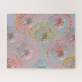 Farbige Blume mit gepunkteten grafischen Linien Puzzle