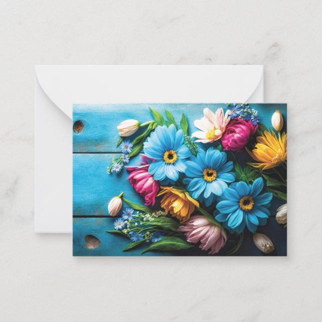 Farbige Blume Mitteilungskarte (Vorderseite)