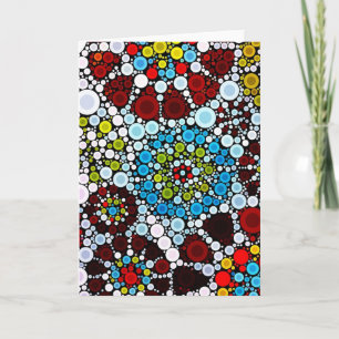Farbige Blume Mosaikkreise Blasen Design Karte
