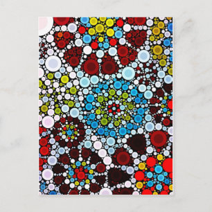 Farbige Blume Mosaikkreise Blasen Design Postkarte