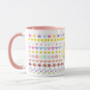 Farbige Blume - Muster für Sonne und Herz, rosa Bl Tasse