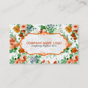 Farbige Blume Muster Weißer Hintergrund Visitenkarte