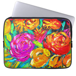 Farbige Blume Ölgemälde. Jetzt kaufen Laptopschutzhülle