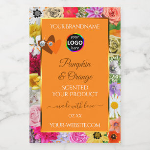 Farbige Blume Orangefarbene Produktmarken Das Logo Lebensmitteletikett