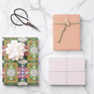 Farbige Blume Petals Aquarellmuster Malerei Geschenkpapier Set
