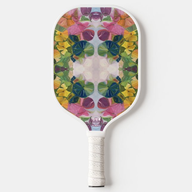 Farbige Blume Petals Aquarellmuster Malerei Pickleball Schläger (Vorderseite)