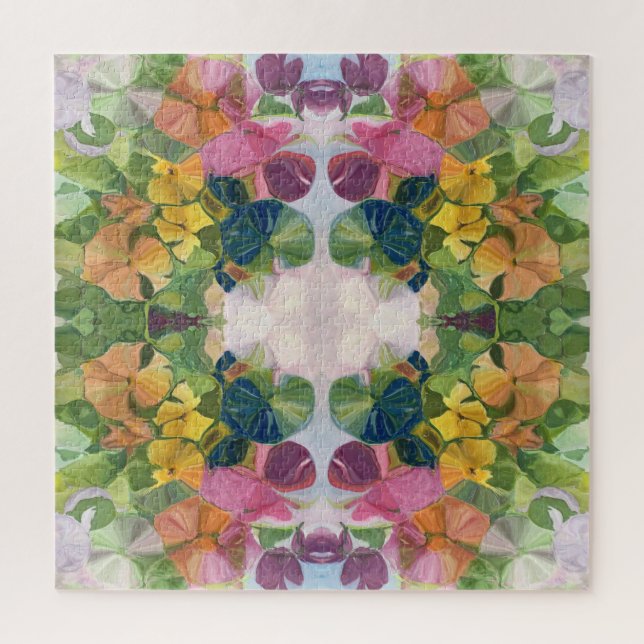 Farbige Blume Petals Aquarellmuster Malerei Puzzle (Vertikal)