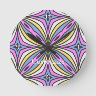 Farbige Blume Petals Thunder_Cove Runde Wanduhr