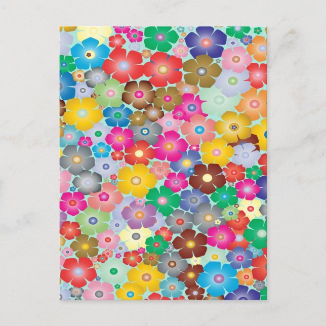 Farbige Blume Postkarte (Vorderseite)