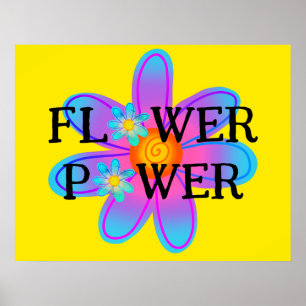 Farbige Blume Power Poster