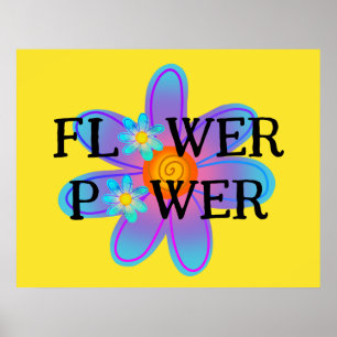 Farbige Blume Power Poster