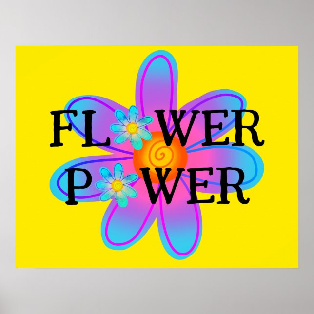 Farbige Blume Power Poster (Vorne)