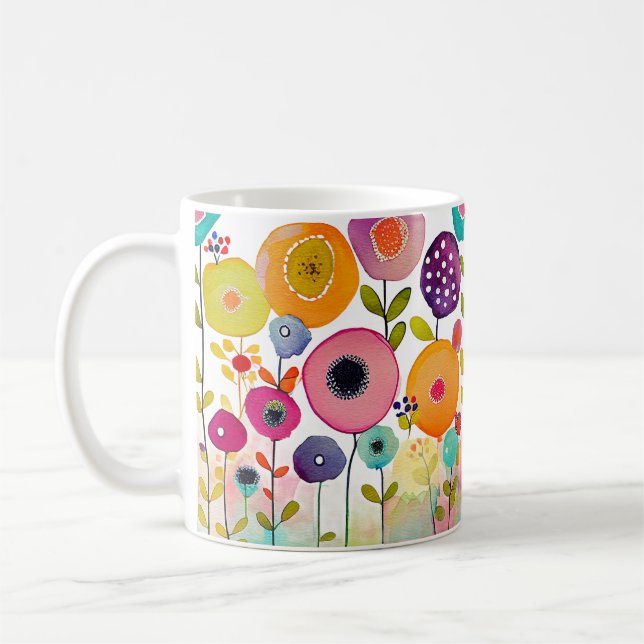 Farbige Blume Power Tasse, 325 ml Kaffeetasse (Links)