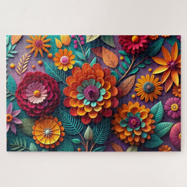 Farbige Blume Puzzle (Horizontal)