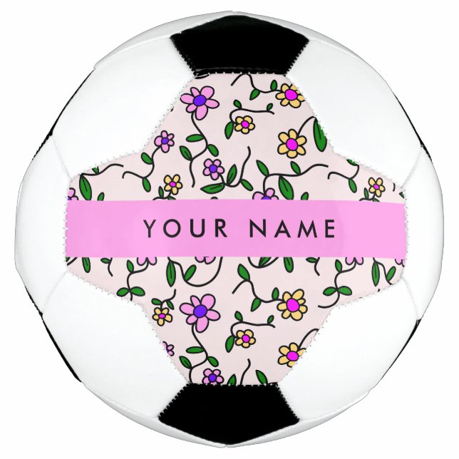 Farbige Blume, rosa Hintergrund, rosa Fußball (Vorderseite)