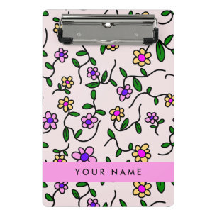 Farbige Blume, rosa Hintergrund, rosa Mini Klemmbrett