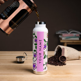 Farbige Blume, rosa Hintergrund, rosa Trinkflasche