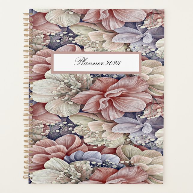 farbige Blume Rosa Klassik Planer (Vorderseite)