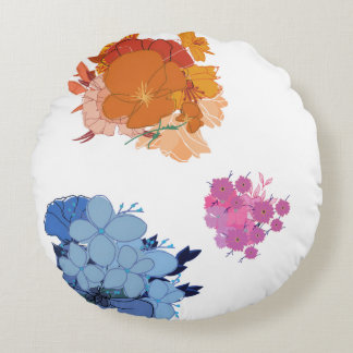 Farbige Blume Rundes Kissen