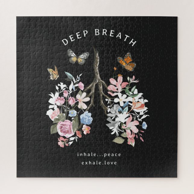 Farbige Blume, Schmetterlinge, Lungenillustrierung Puzzle (Vertikal)