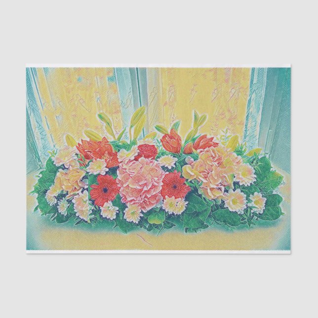 Farbige Blume Seidenpapier (Vorderseite)