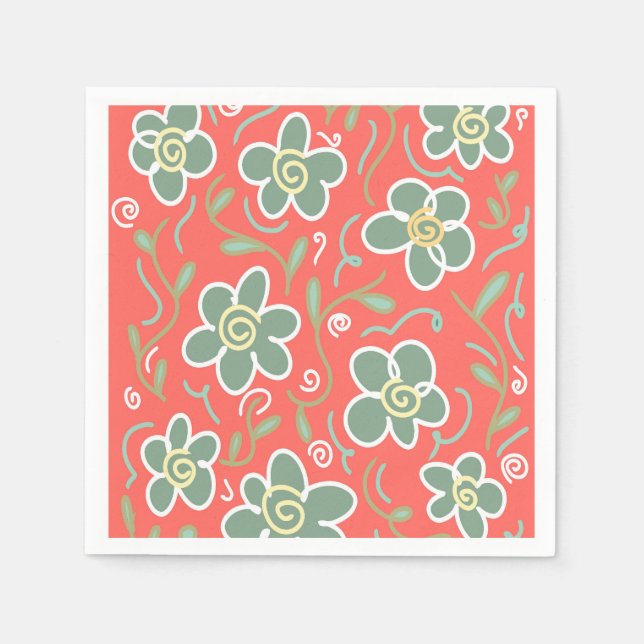 Farbige Blume Serviette (Vorderseite)
