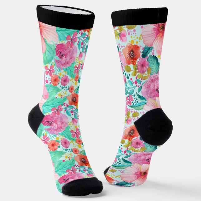 Farbige Blume Socken (Gewinkelt)
