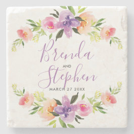 Farbige Blume Steinuntersetzer