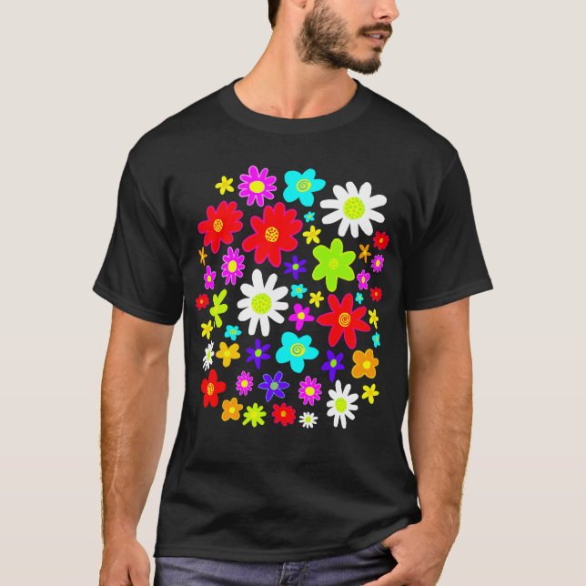 Farbige Blume T-Shirt (Vorderseite)