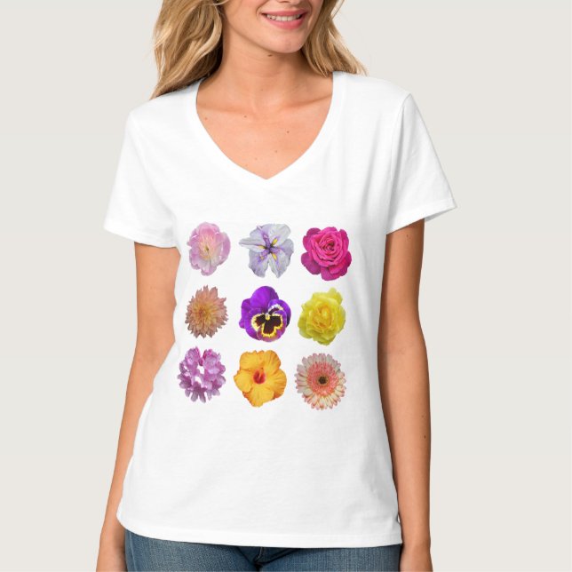 Farbige Blume T-Shirt (Vorderseite)
