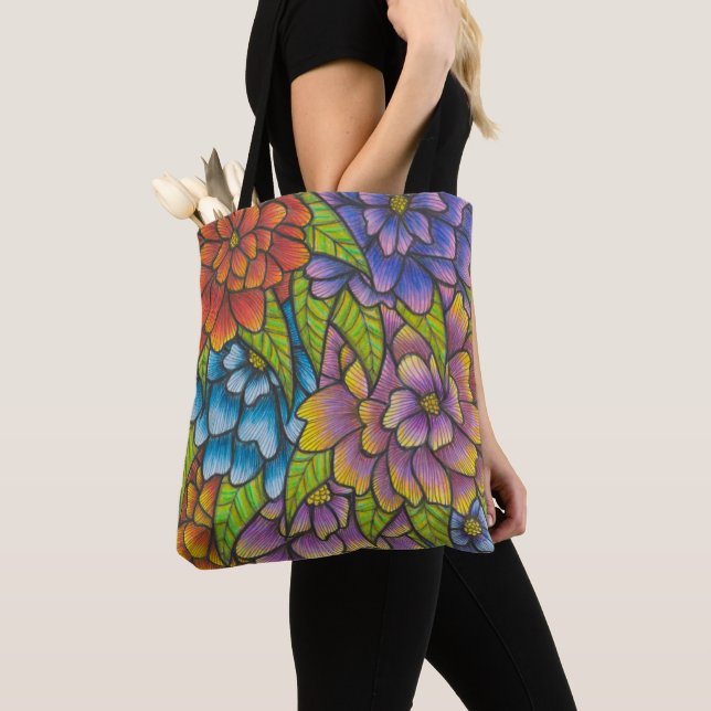 Farbige Blume Tasche drucken oder Body-Cross-Bag (Von Nahem)