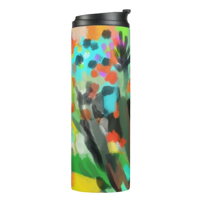 Farbige Blume Thermosbecher (Nach links gedreht)