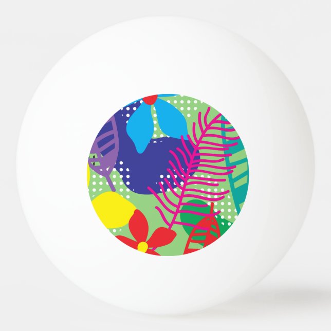Farbige Blume Tischtennisball (Vorderseite)