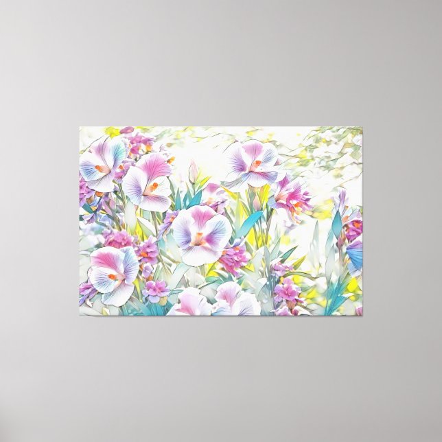 *~* Farbige Blume TV2 Stretched Canvas Print Leinwanddruck (Vorderseite)