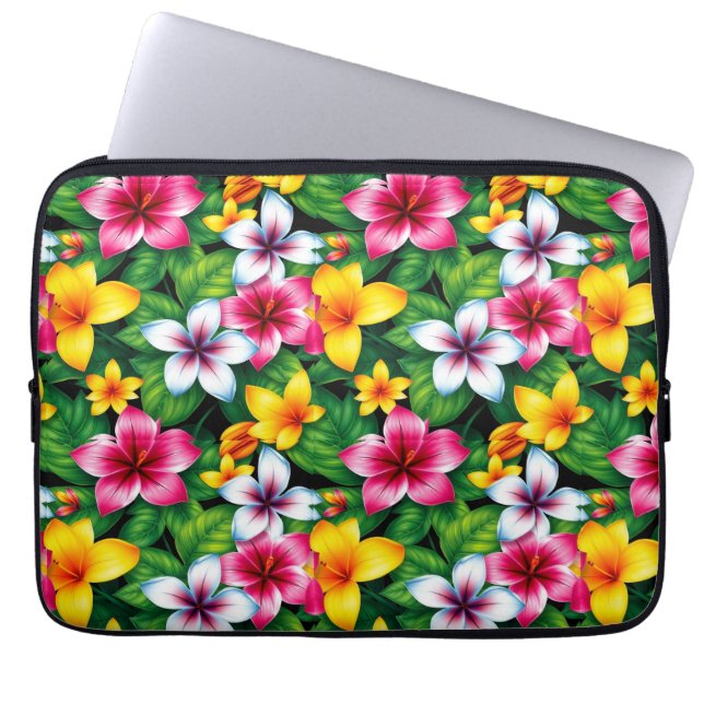 Farbige Blume und Blätter Muster-57577 Laptopschutzhülle (Vorderseite)