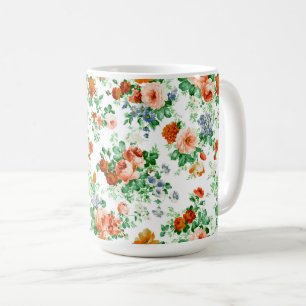Farbige Blume und Rosa und Rote Rosen Kaffeetasse