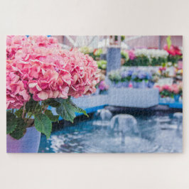 Farbige Blume und Springbrunnen Puzzle