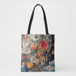 Farbige Blume unter Vollmond
