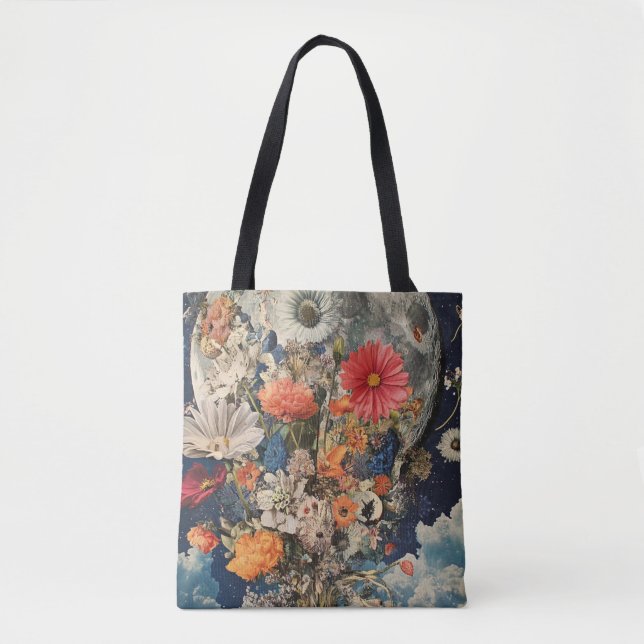 Farbige Blume unter Vollmond (Vorderseite)