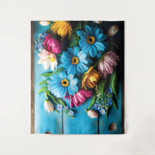 Farbige Blume Wandteppich