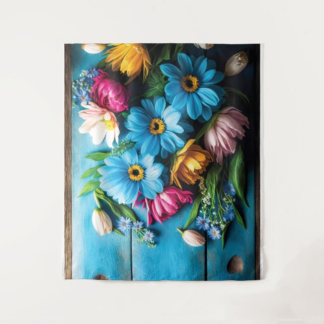 Farbige Blume Wandteppich (Vorderseite)