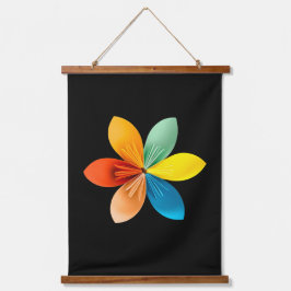 Farbige Blume Wandteppich Mit Holzrahmen