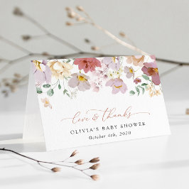 Farbige Blume, Wildblumen, Boho, Babydusche Dankeskarte